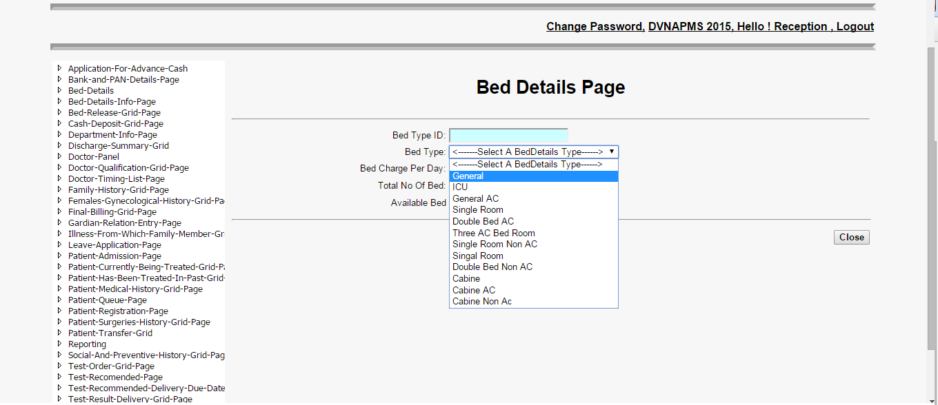 DVNAPMS 2016 | How to check bed available in DVNAPMS 2016 Select Bed Type
