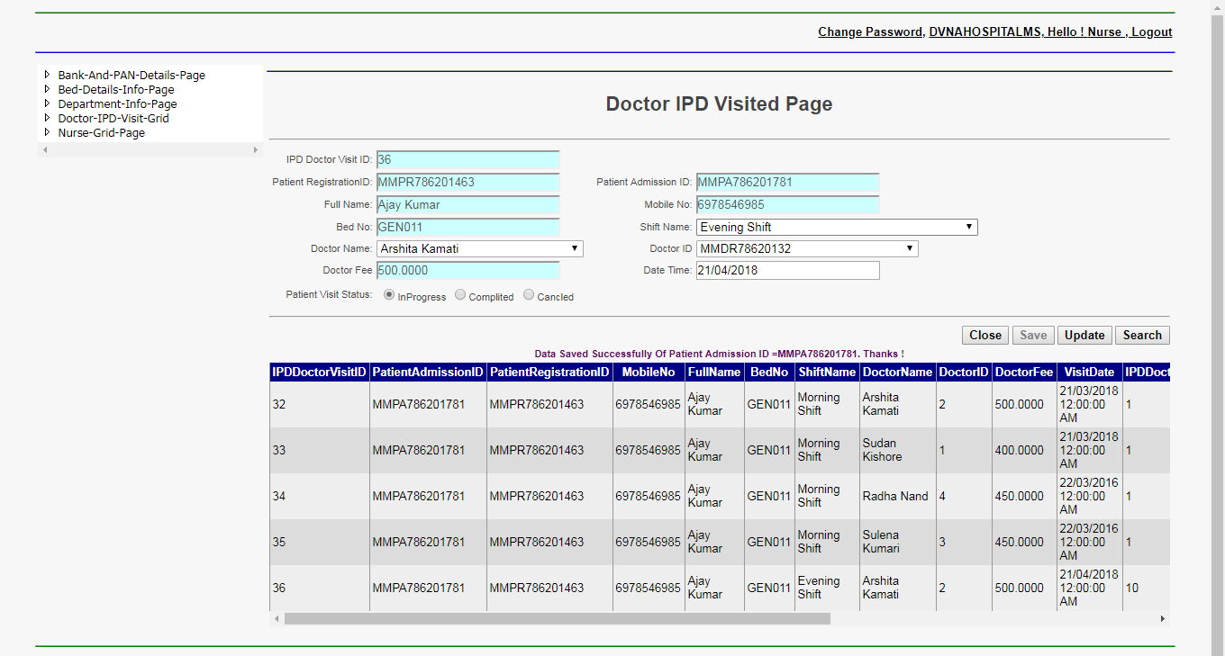 DVNAPMS-Doctor-IPD-Visit-Page
