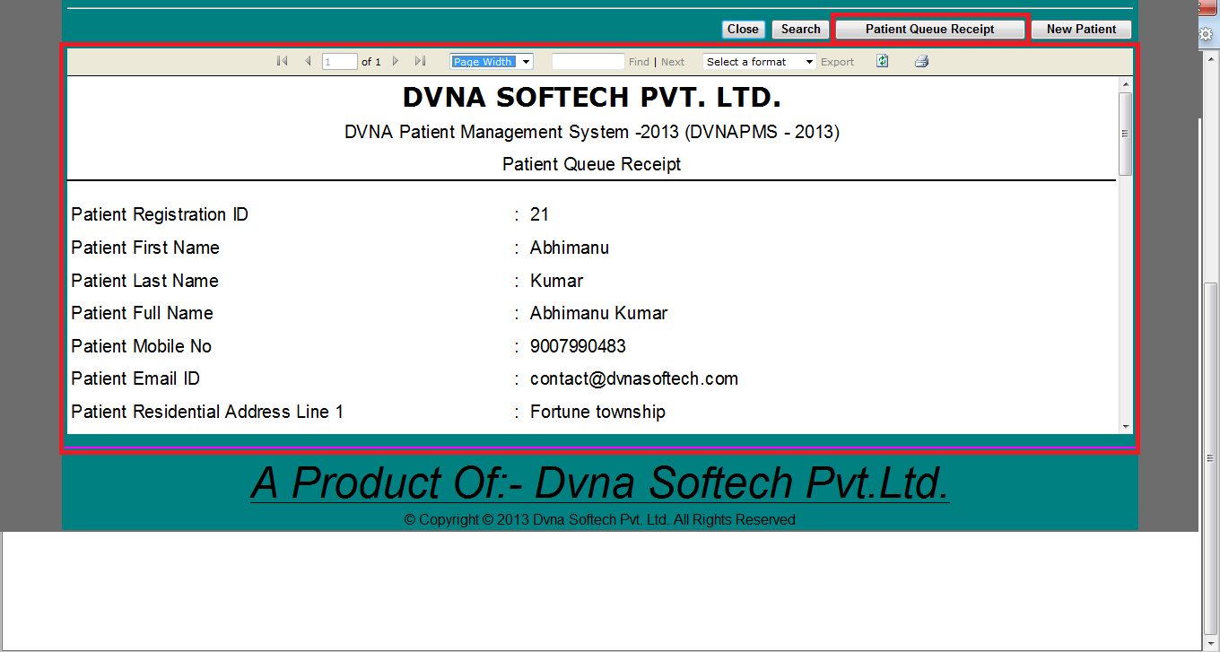 DVNAPMS-2013 | DVNA Patient Quque Instruction Mobile No Page