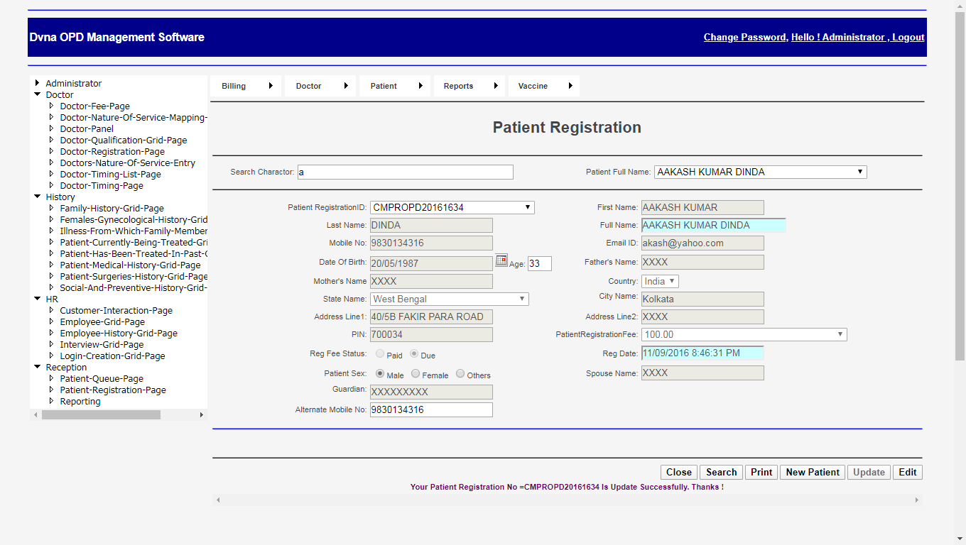 Dvna OPD Patient Registration